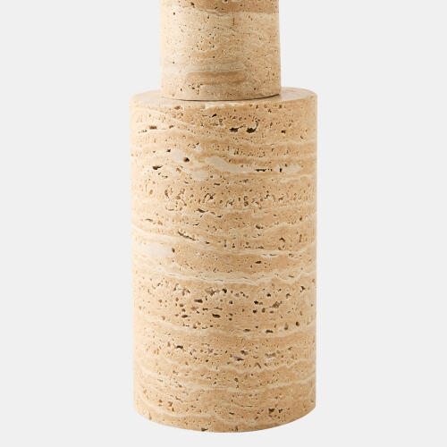 August Stacked Travertine Lamp