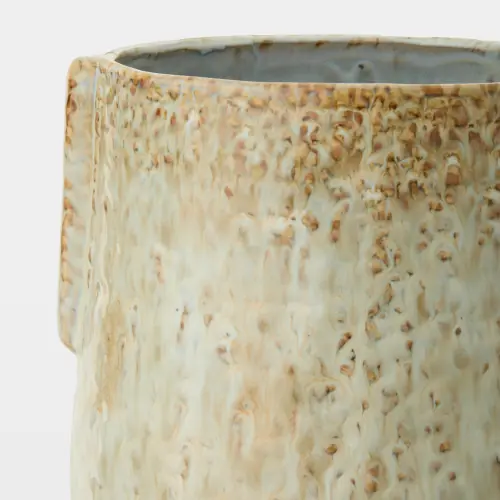 Shulman Pinch Pot Vase-Reactive Gray/Beige-Lg