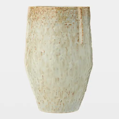 Shulman Pinch Pot Vase-Reactive Gray/Beige-Lg
