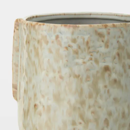 Shulman Pinch Pot Vase-Reactive Gray/Beige-Sm