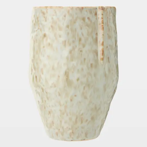 Shulman Pinch Pot Vase-Reactive Gray/Beige-Sm