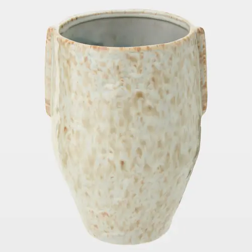 shulman pinch pot vase-reactive gray/beige-sm