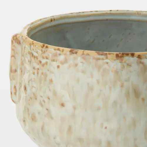 Shulman Pinch Pot Planter-Reactive GrayBeige-Lg