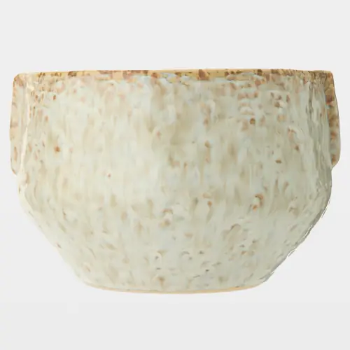 Shulman Pinch Pot Planter-Reactive GrayBeige-Lg