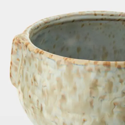 Shulman Pinch Pot Planter-Reactive GrayBeige-Sm