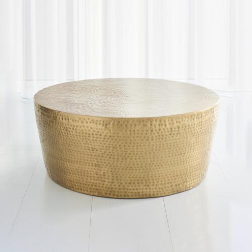 Izmir Hammered Cocktail Table-Antique Brass