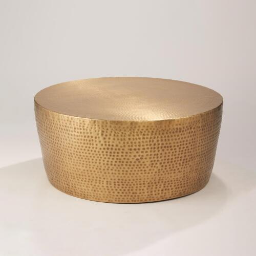 Izmir Hammered Cocktail Table-Antique Brass