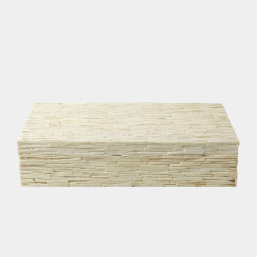 Sazed Chiseled Bone Box-Natural