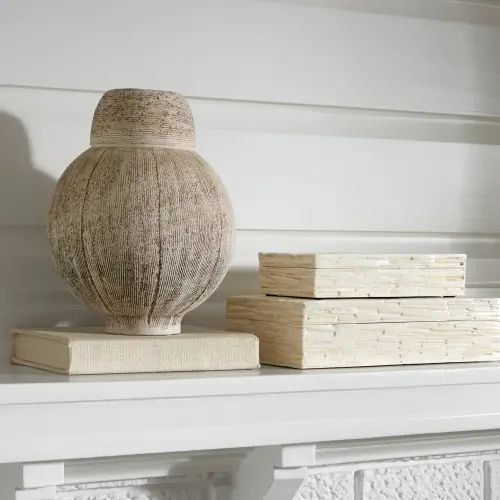 Cesello Chiseled Bone Box-Natural