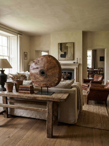 Antique Cart Wheel on Stand