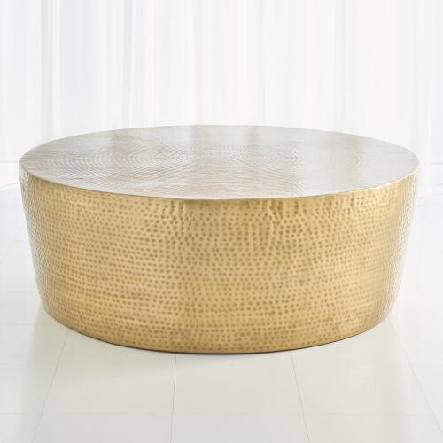 Izmir Hammered Cocktail Table-Antique Brass