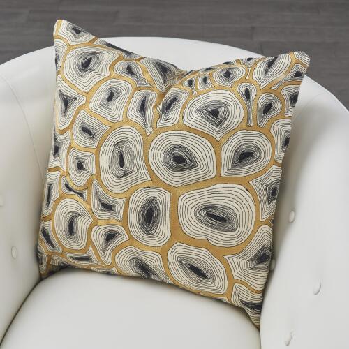 Agate Pillow-Black/Gold