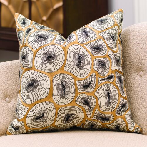 Agate Pillow-Black/Gold