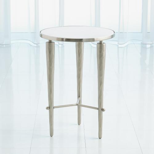 Jasper Accent Table-Nickel