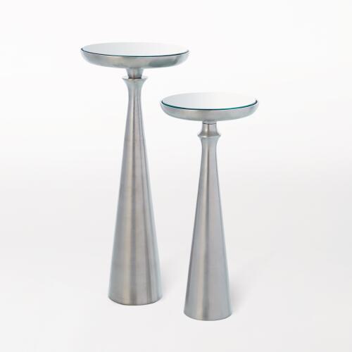 Minaret Accent Table-Satin Nickel
