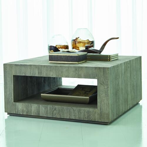 Driftwood Square Coffee Table-Grey