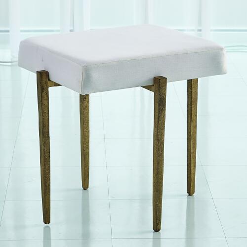 Laforge Bench-Antique Gold w/Muslin Cushion
