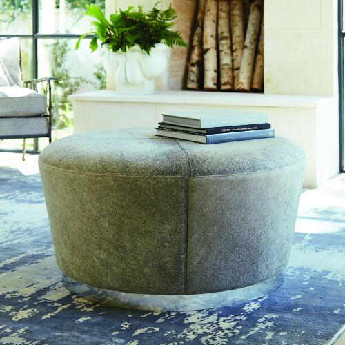 Journey Tapered Ottoman-Gray Hair-on-Hide