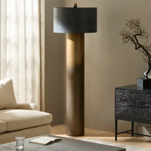 Tortoise Drum Floor Lamp