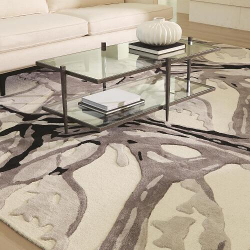 Eyes On The World Rug-Ivory/Black