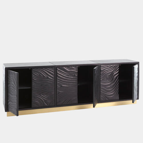 Forest Long Cabinet-Charcoal Leather