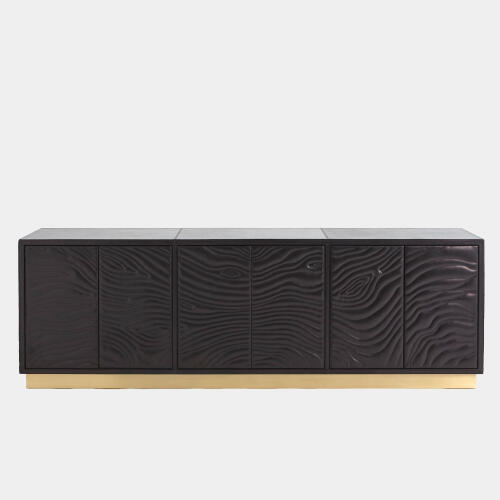 Forest Long Cabinet-Charcoal Leather