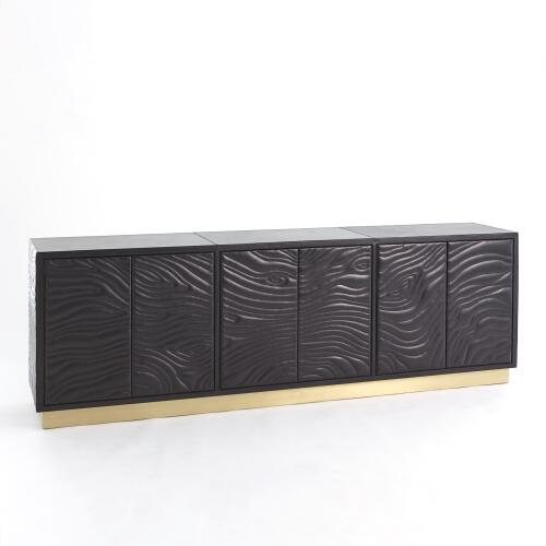 forest long cabinet-charcoal leather