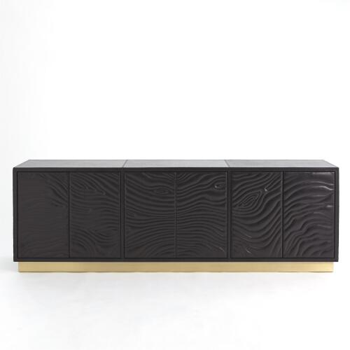 Forest Long Cabinet-Charcoal Leather