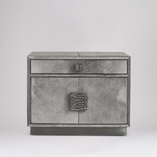 Metro Nightstand-Grey Hair-on-Hide