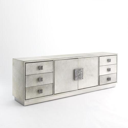Metro Long Cabinet-Gray Hair-on-Hide
