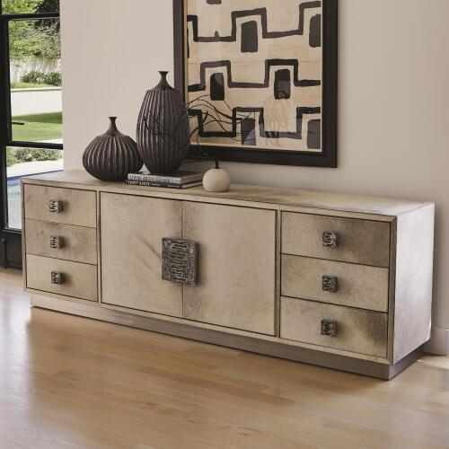 Metro Long Cabinet-Gray Hair-on-Hide