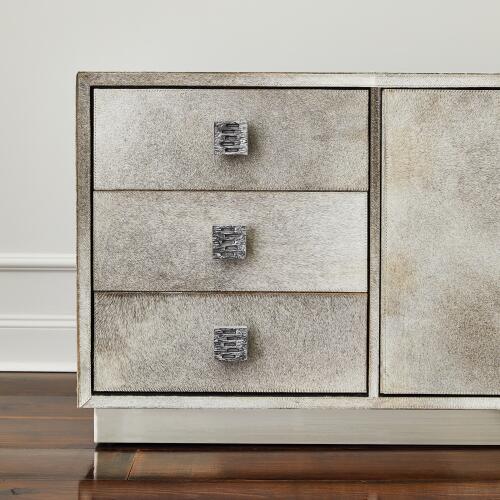 Metro Long Cabinet-Grey Hair-on-Hide