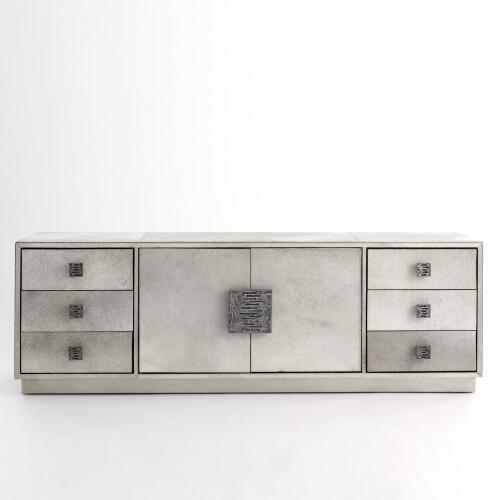 Metro Long Cabinet-Grey Hair-on-Hide