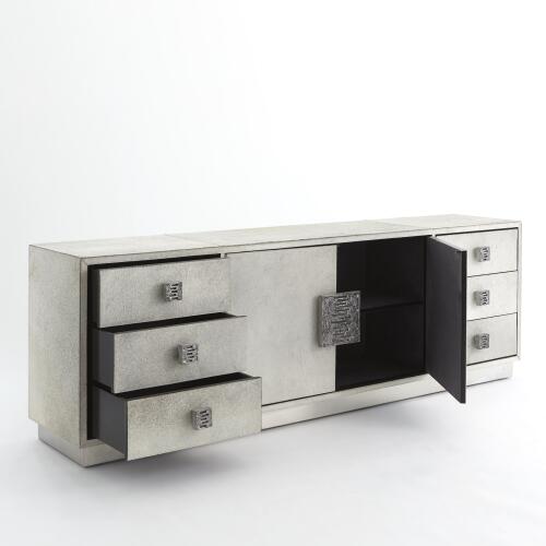 Metro Long Cabinet-Grey Hair-on-Hide