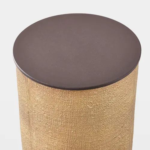Tomiko Hemp Etched Barrel Table-Antique Brass
