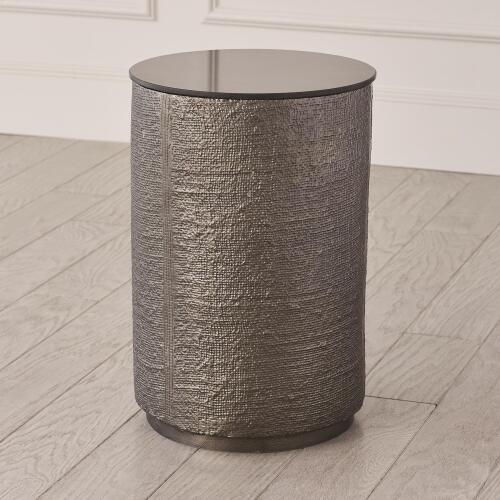 Hemp Etched Barrel Table-Black Nickel