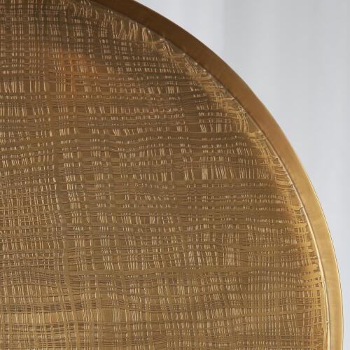 Plaid Etched Tray-Antique Brass