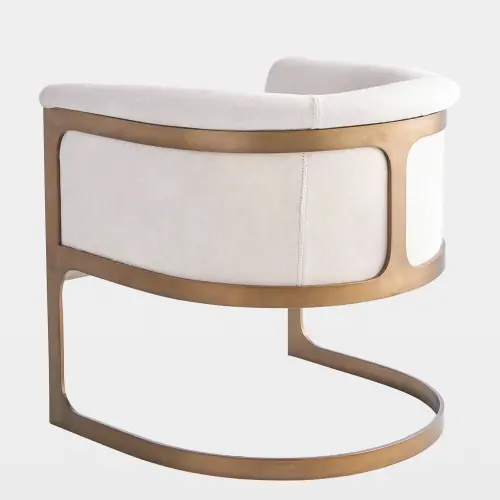 Regan Barrel Chair-Brass/Ivory Hair-on-Hide