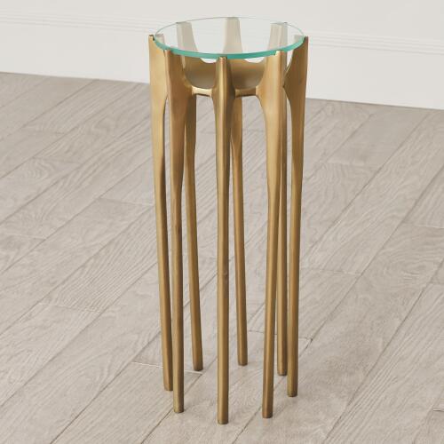 Aquilo Accent Table-Antique Brass