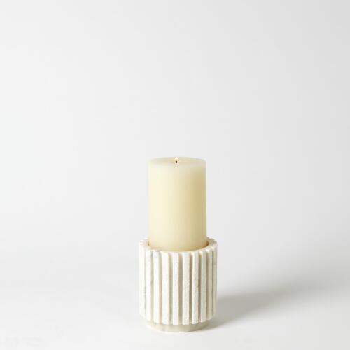 Channel Pillar Holder-White Marble