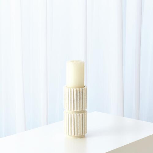 Channel Pillar Holder-White Marble