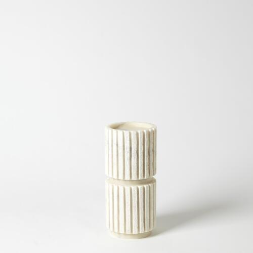 Channel Pillar Holder-White Marble