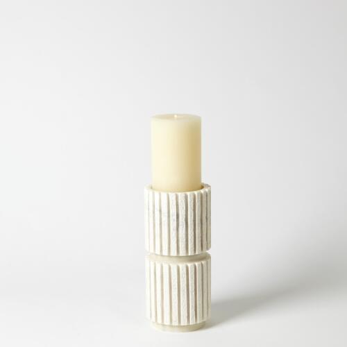 Channel Pillar Holder-White Marble