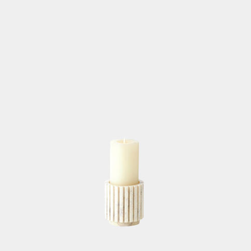 Canale Channel Pillar Holder-White Marble