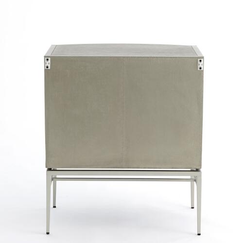 Crinkle Bedside Chest-Nickel/Antique Nickel