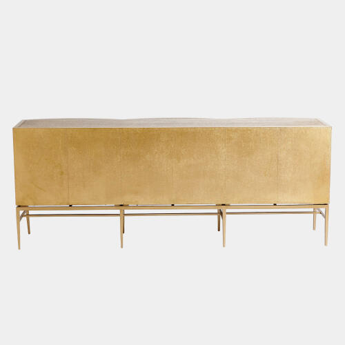 Crinkle Long Cabinet-Brass/Bronze