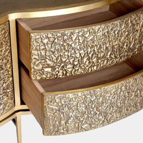 Crinkle Long Cabinet-Brass/Bronze
