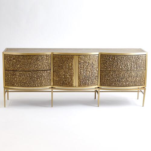 crinkle long cabinet-brass/bronze