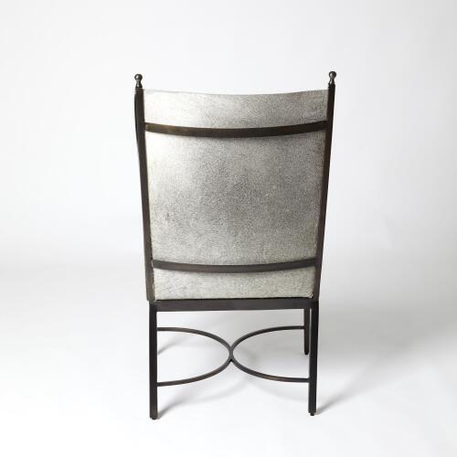 Iron Wing Chair w/Gray Hair-on-Hide