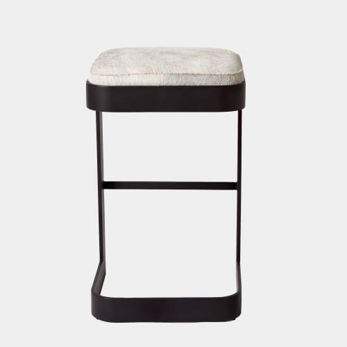 Regan Barstool w/Gray Hair-on-Hide-Graphite
